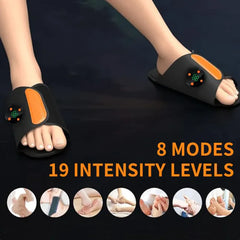 EMS Rechargeable Foot Massager Slippers – Cordless Pain Relief with Remote (8 Modes, 19 Intensity Levels) Say goodbye to sore, tired feet—in just 15 minutes a day.