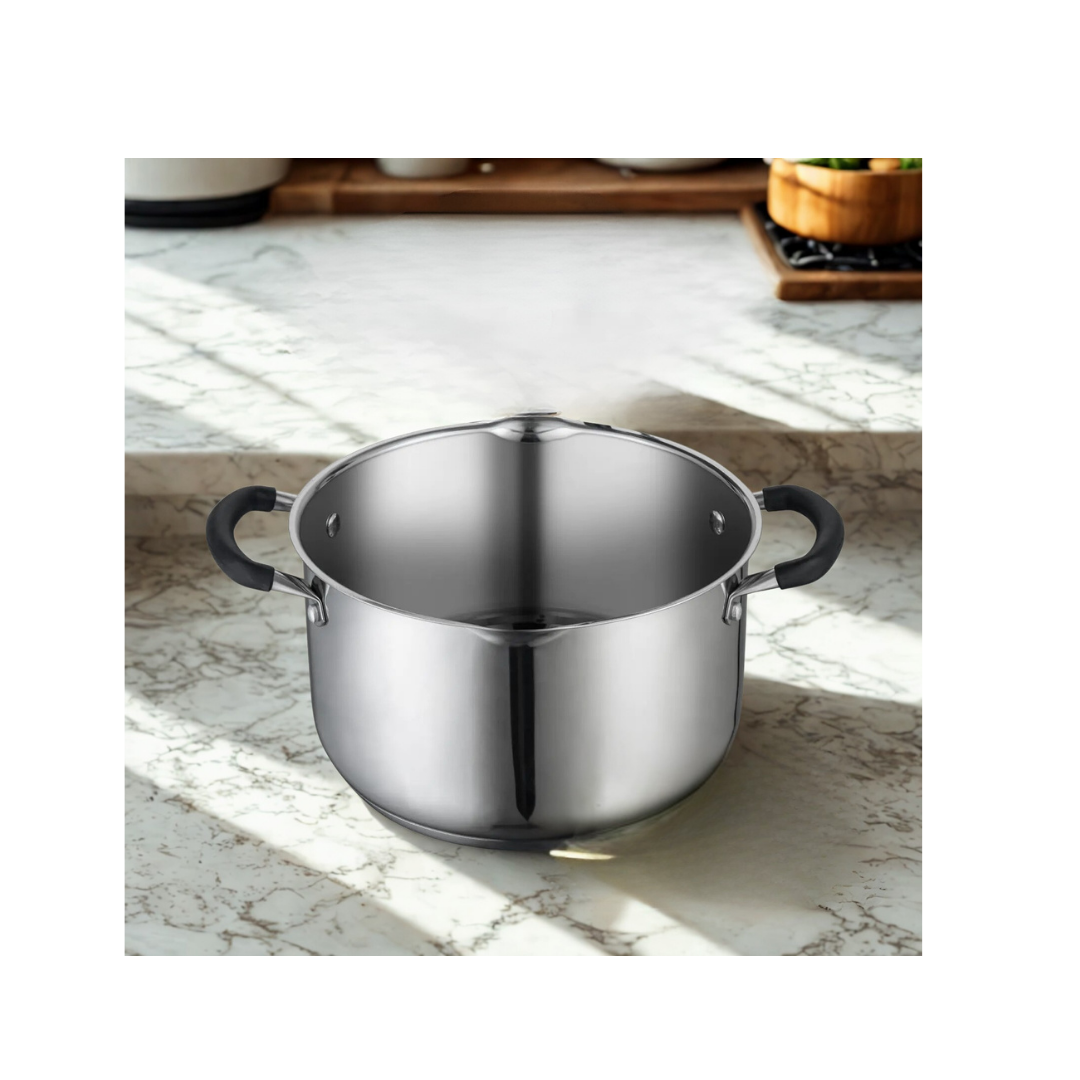 6 Qt Premium Stainless Steel Stock Pot with Strainer Lid